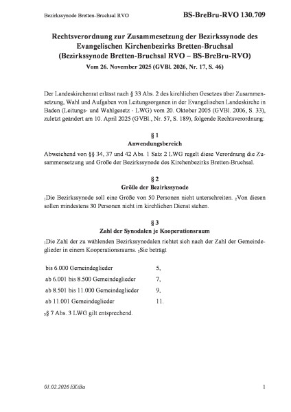 130.709 Bezirkssynode Bretten-Bruchsal RVO