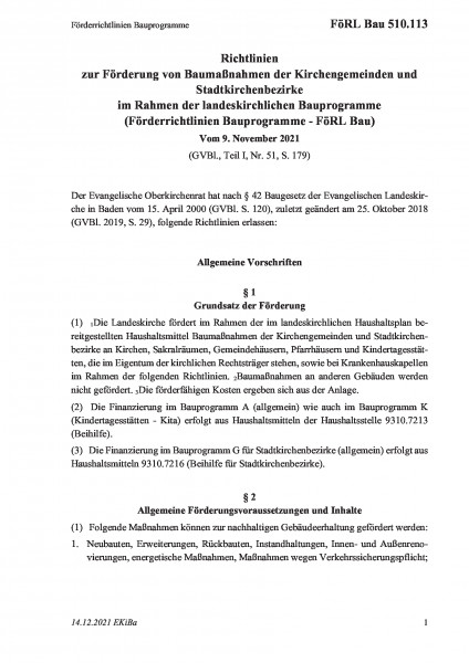 510.113 Förderrichtlinien Bauprogramme