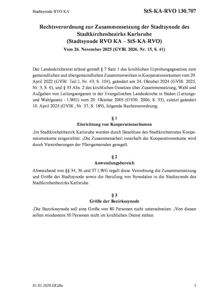 130.707 Stadtsynode RVO KA